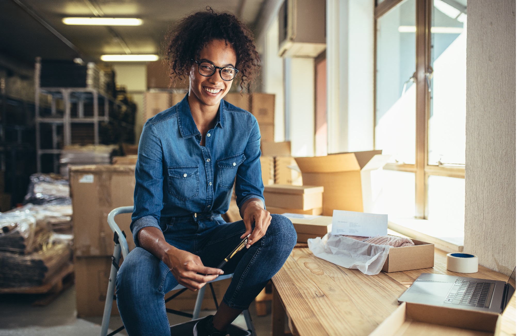 Confident online business owner